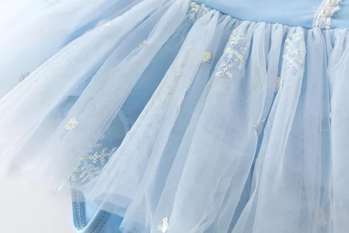 Vista 6 de Nomi&Me Traje de baño para niña pequeña, traje de baño de una pieza, vestido de tutú de sirena de princesa, falda de natación