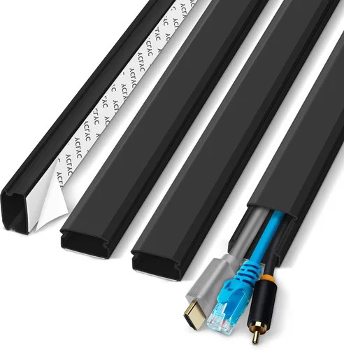 Vista 17 de Funda para cable de 62.8" para pared, cubierta de cable beige para pared, kit de cubierta de cable pintabla para pared, ocultadores de cable