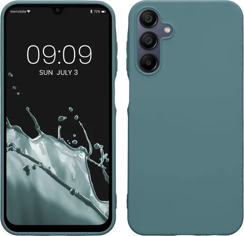 Vista 57 de kwmobile Funda compatible con Samsung Galaxy A12 - Funda protectora de silicona TPU suave y delgada - Azul Báltico