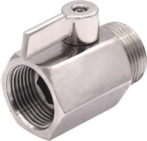 Vista 3 de DERNORD - Miniválvula de bola de 1 pulgada en acero inoxidable NPT hembra x macho con rosca SUS304