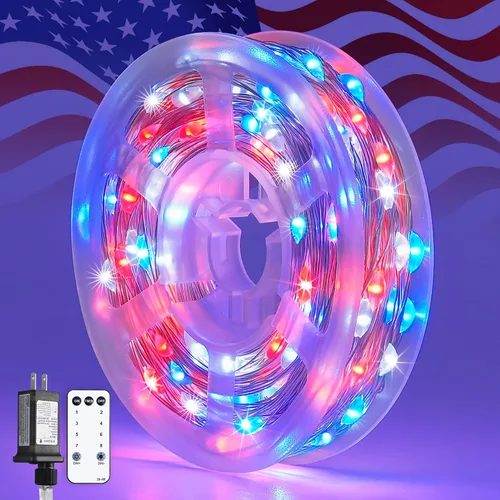 Vista 8 de JMEXSUSS VFairy Lights Luces de Navidad Enchufables Naranja Morado