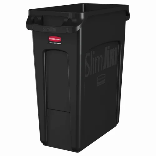 Vista 9 de Rubbermaid Commercial Products Slim Jim Trash Can, Beige, 16-Gallon