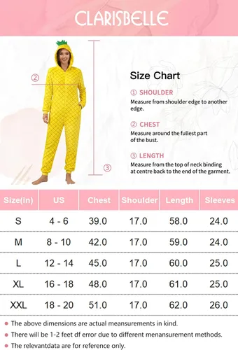 Vista 6 de Clarisbelle Women's Animal Fruit Plush One Piece Pajama Halloween Cosplay Costume with Pocket