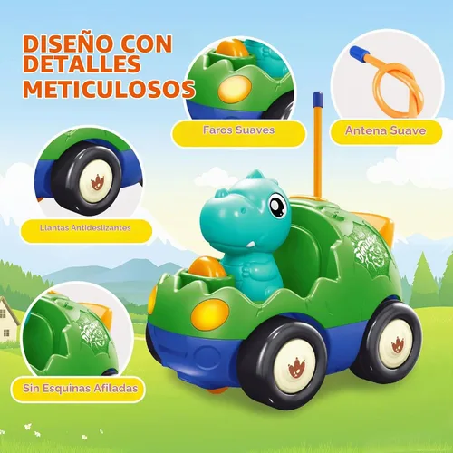 Vista 7 de Pup Go Auto RC de dinosaurio para niños de 18 meses + con 2 muñecas Coche Dino Verde Oscuro (49 Mhz)