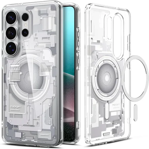 Vista 10 de Spigen Ultra Hybrid Metal Ring MagFit Diseñado para Funda Galaxy S24 Ultra (2024) [Protección de Grado Militar] Compatible con MagSafe - Blanco