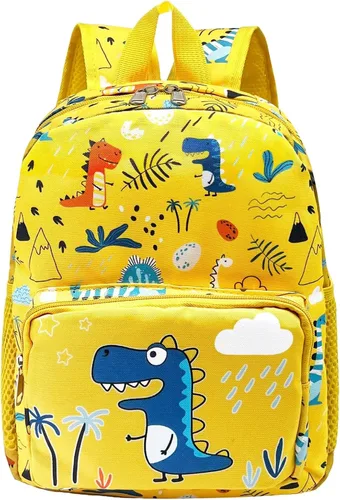 Vista 11 de Mochila de dibujos animados para niños pequeños de 3 a 4 años Dinosaurio Negro