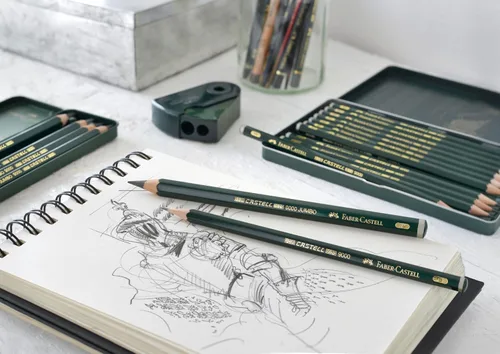 Vista 4 de Faber-Castell 9000 Set de lápices de bocetos, de grafito, artísticos, 8B - 2H, 12