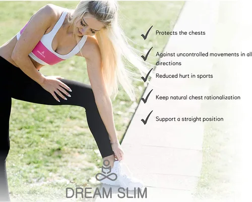 Vista 4 de DREAM SLIM Brasier deportivo extra para mujer, sin rebote, de alto impacto, con correas ajustables