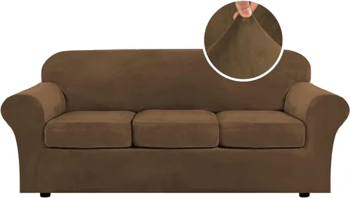 Vista 18 de H.VERSAILTEX - Funda elástica para sofá de 2 piezas, funda protectora de terciopelo, suave, con parte inferior elástica, con un ancho de hasta 49