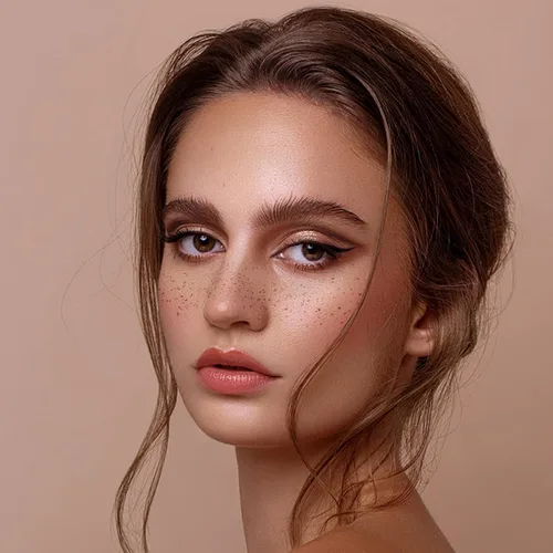 Vista 6 de Tatuaje facial de pecas con purpurina, 12 hojas de pecas impermeables con purpurina facial marrón, parches de maquillaje, tatuajes faciales