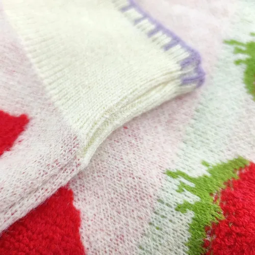 Vista 6 de Suéter de punto con naranjas para mujer, casual, holgado, manga larga, suéter sin botones