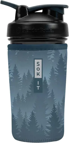 Vista 14 de Sok It BotlSok Botella Mezcladora de Proteínas con Funda Aislante de Neopreno (Floral Abstracto, Se Ajusta a Mezcladoras de 24oz)
