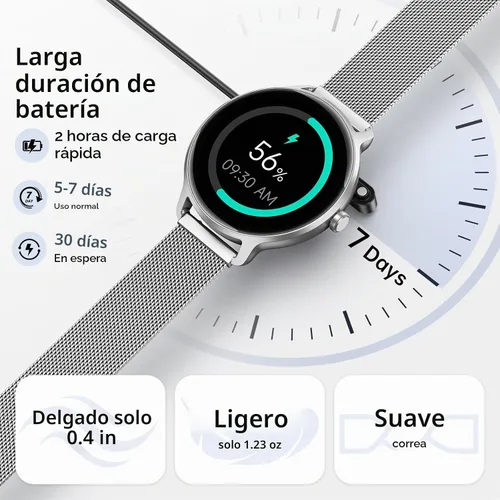 Vista 8 de [Usado] Reloj inteligente para mujer, pantalla AMOLED de 1.27 pulgadas con respuesta/llamada para iPhone/Android/Samsung, rastreador de actividad