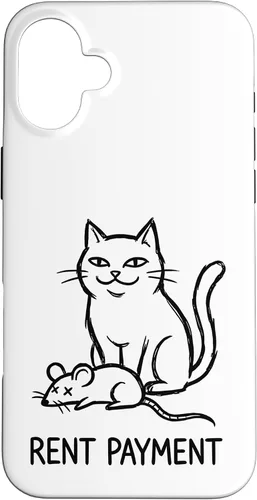 Vista 23 de Pago de alquiler Humor divertido gato para gato papá gato mamá caso para iPhone 17