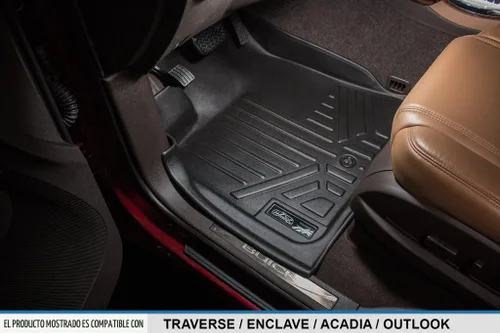 Vista 2 de MAXFLOORMAT Tapetes para piso de auto chofer/acompañante/trasero, juego completo de 3 piezas (negro)