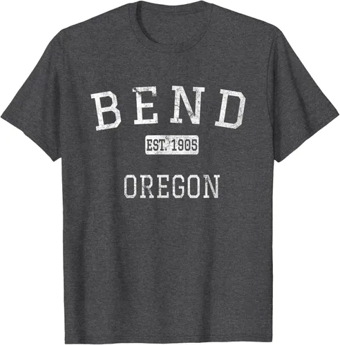 Vista 37 de Bend Oregon OR Camiseta vintage, Negro