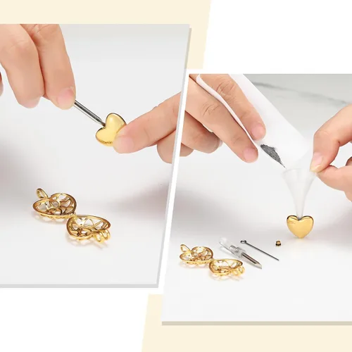 Vista 4 de Collar con medallón de cremación conmemorativa con corazón eterno con mini urna para cenizas de seres queridos
