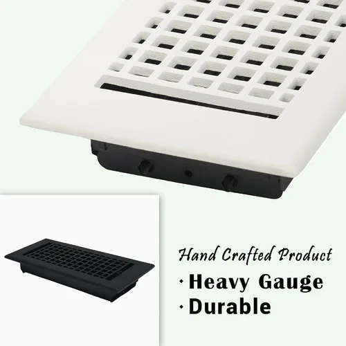 Vista 7 de Mosaico 4 x 10 "Apertura de conducto de suministro de aire de pared de Para PISO-NEGRO Sin Agujeros de Tornillo (PACK DE 1)
