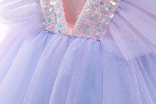 Vista 5 de NNJXD Vestido de princesa para niña, vestido de tul para fiesta de boda