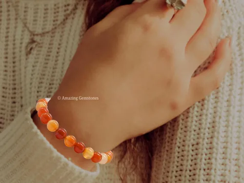 Vista 424 de Amazing Gemstone Crystal Bracelet for Women Men's Gifts - Protection Healing Crystal Bracelet - 8mm Gemstone Beaded Stretchable Bracelet Pulseras