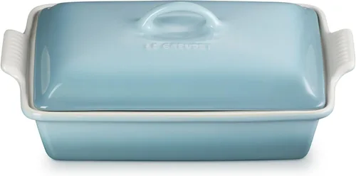 Vista 8 de Le Creuset - Cacerola rectangular cubierta de gres Heritage, 4 cuartos de galón (12" x 9"), alcachofa Artichaut