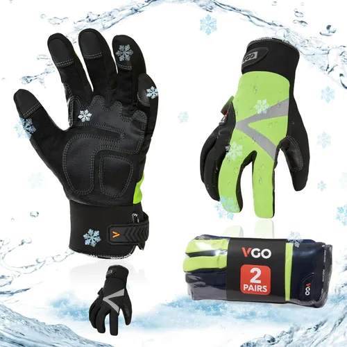 Vista 7 de Vgo 3M C100 - Guantes de trabajo de invierno de cuero sintético forrados (SL8777FW)