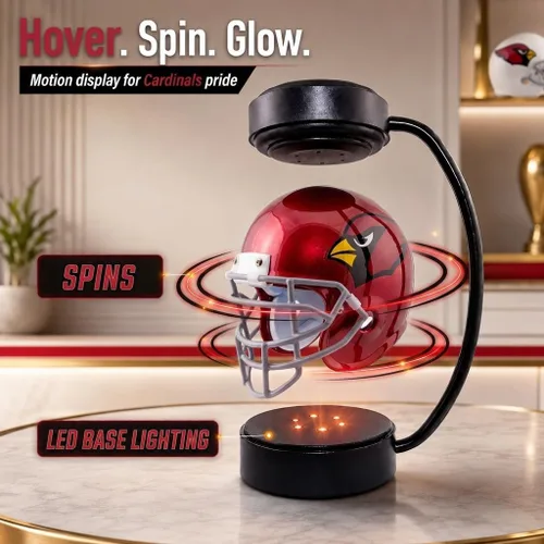 Vista 6 de Pegasus Sports NFL - Casco flotante de levitación giratorio con iluminación LED Arizona Cardinals