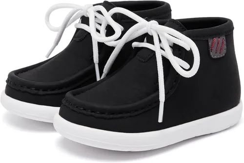 Vista 7 de MORENDL Baby Boy & Girl Boots Infant First Walking Shoes Toddler Non-Slip Lace-Up Dress Shoes