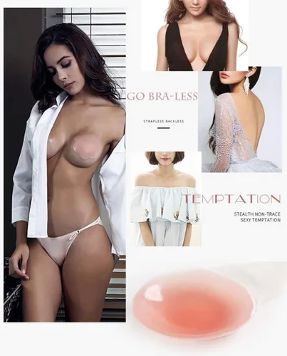 Vista 7 de Muryobao Sujetador adhesivo sin espalda sin tirantes para mujer
