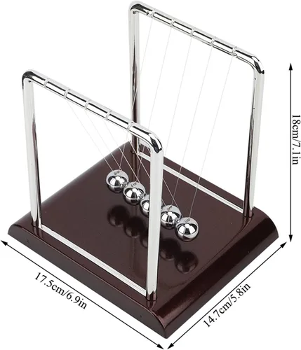 Vista 4 de Square Shape Balance Pendulum Ball Toy, Newton Cradle with Solid Metal Balls, Physics Toy for Office Desk Table Decoration, Stress Relief Gift