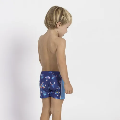 Vista 5 de Bañador Boxer Para Niños Stitch Azul oscuro
