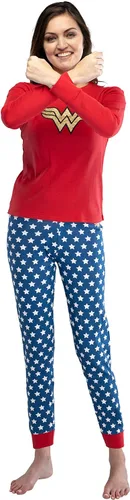 Vista 3 de INTIMO Conjunto de pijama con logotipo de purpurina para mujer Wonder Woman