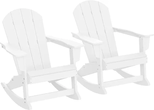 Vista 186 de WestinTrends Silla mecedora Malibu de poliéster para exterior/patio Adirondack, Negra