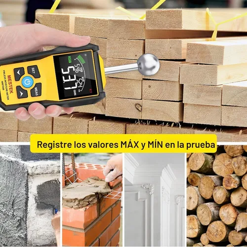Vista 5 de MESTEK Medidor de humedad de madera para detección de humedad no destructiva en paneles de yeso, madera y mampostería, probador de humedad