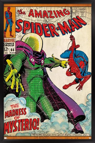 Vista 8 de Marvel Comics Spider-Man - Póster de pared Amazing Spider-Man #66, 22.4 pulgadas de largo x 14.7 pulgadas de ancho, versión enmarcada de madera