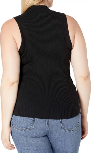 Vista 7 de The Drop Suéter Karolina sin mangas de cuello alto acanalado para mujer