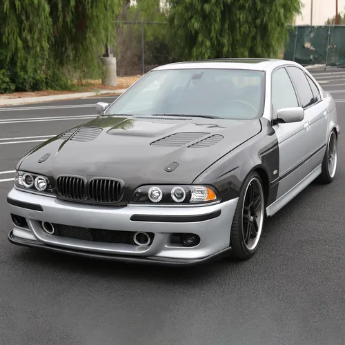 Vista 2 de SPEC-D TUNING - Faros delanteros LED de doble proyector de ojos de ángel, color negro, compatible con modelos BMW E39 serie 5 1996-2003 sin faros