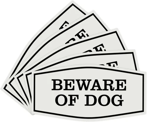 Vista 49 de All Quality Fancy Beware of Dog Letrero Material duradero Señales de seguridad para el hogar Fácil de instalar (negro/oro), mediano, 1 paquete