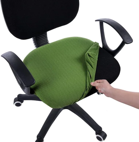 Vista 47 de Smiry Fundas de asiento de silla de computadora de oficina, de jacquard elástico, extraíbles, lavables, antipolvo, protectores de cojín para silla