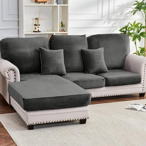 Vista 32 de Funda para Sofá de Terciopelo Elástico Funda de Cojín de Sofá 1 Pieza - Funda Elástica Lavable para Asiento o Respaldo, Fundas de Asiento para Sofás