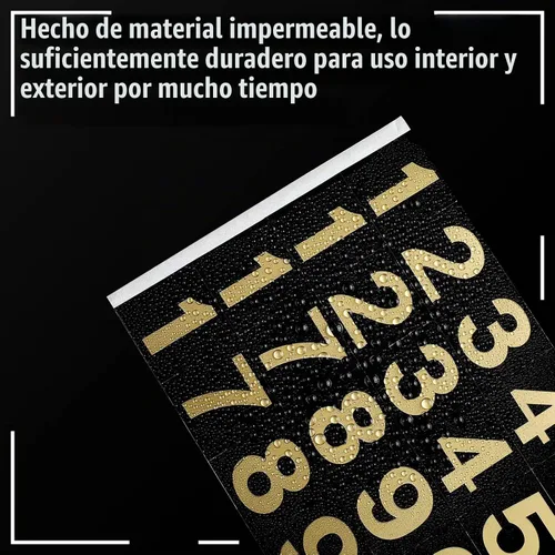 Vista 3 de Outus 240 piezas de 10 hojas de calcomanías de números, 1 pulgada, dorado Oro sobre negro