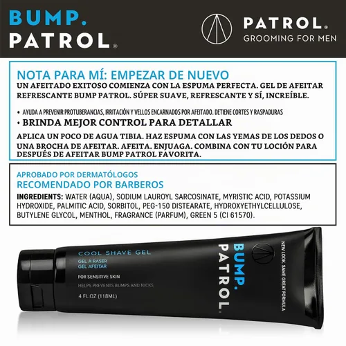Vista 2 de Bump Patrol Cool Shave Gel 4 oz. Tubo (Sensitive)
