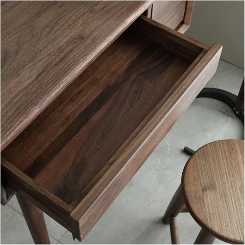 Vista 5 de HIHELO Tocadores de madera para maquillaje, mesa de maquillaje simple y pequeña, estructura de almacenamiento de tocador, delicada tocador