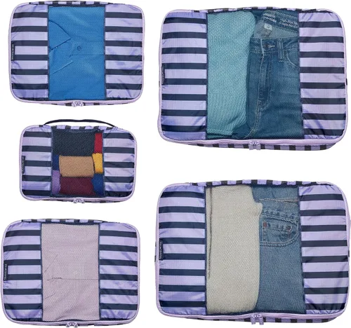 Vista 9 de TravelWise Equipaje, Franjas Azul Marino, Cubos de embalaje