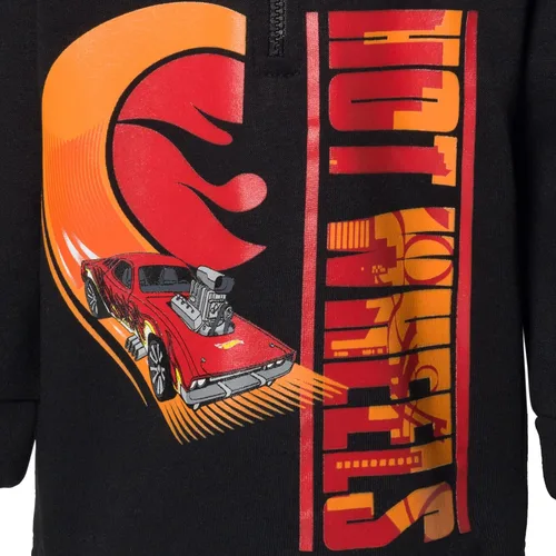 Vista 2 de Hot Wheels Sudadera con capucha de media cremallera para niños pequeños a grandes