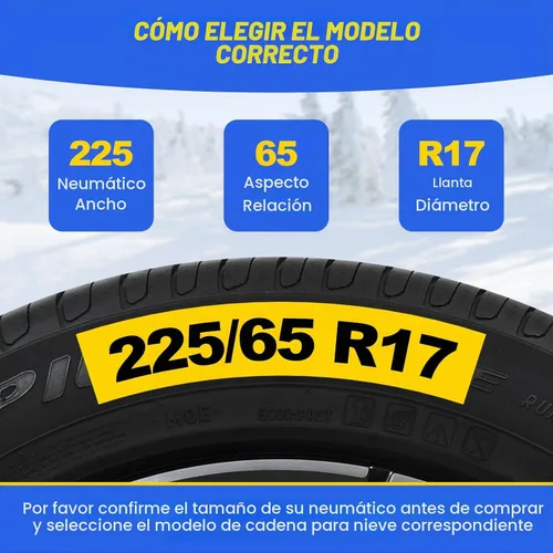 Vista 5 de Cadenas de nieve de ajuste automático para automóviles, SUV y camionetas – Instalación automática de ajuste rápido de 1 minuto, cadenas universales