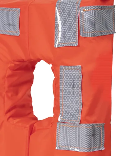 Vista 2 de SEACHOICE Chaleco y chaqueta comercial tipo I para uso en alta mar, naranja fluorescente, paneles reflectantes, varios tamaños