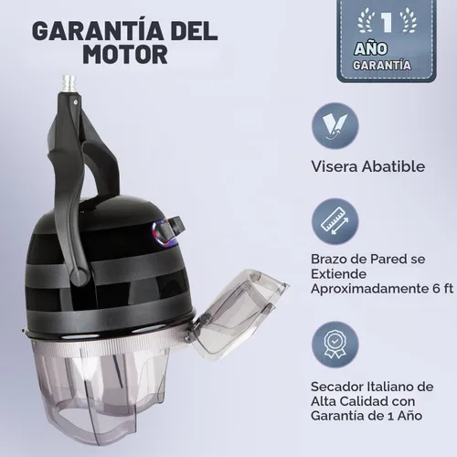 Vista 5 de Pibbs 515 Kwik Dri Secador de pelo con capucha montado en la pared 1100W