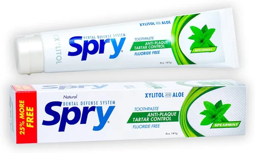 Vista 10 de Spry Pasta dental natural de xilitol de 5 onzas para adultos y niños, sin flúor, suave para blanquear y remineralizar dientes sensibles, refrescar