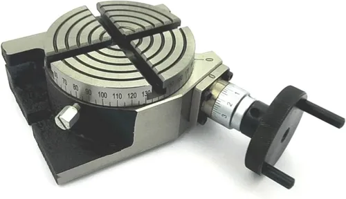 Vista 5 de 4" pulgadas (3.937 in) mesa rotatoria 4 ranura para fresadora con kit de abrazadera M6